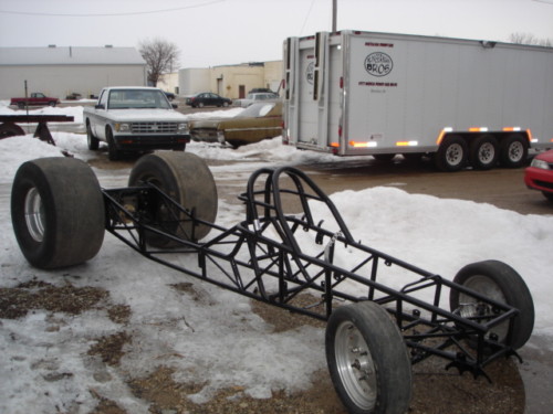 Rear engine corvette funny car